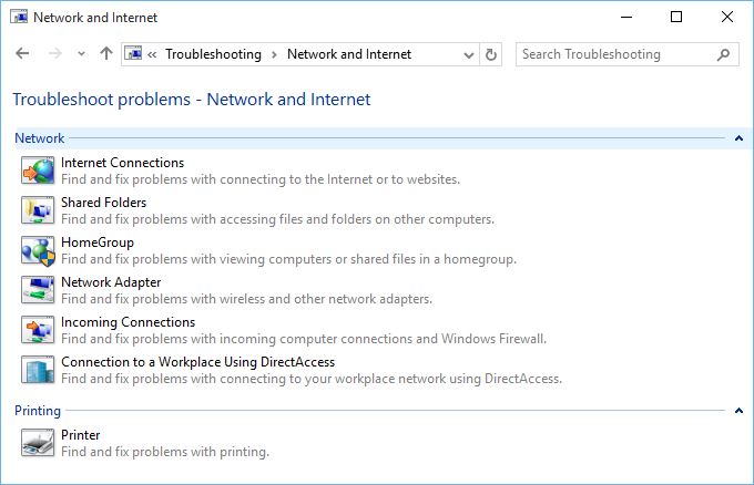 Troubleshoot Network and Internet Problems in Windows 10