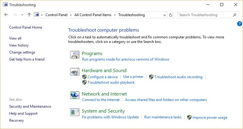 Troubleshoot Windows 10 Problems