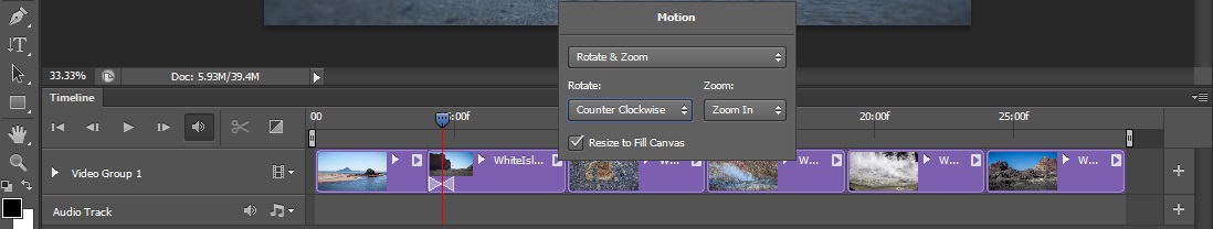 Motion effects and settings