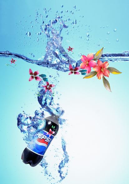 Applying Flower-Creating Pepsi Ad Using Photoshop