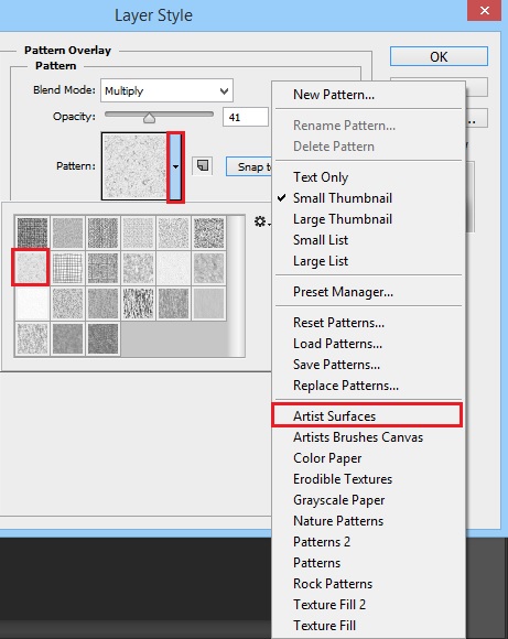 Pattern Settings Texture of Silver Text Effects