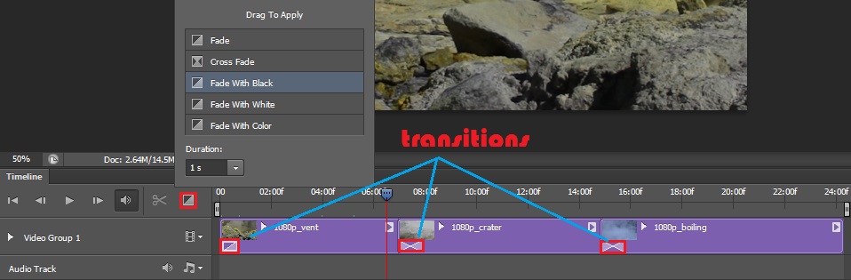 Applying Transitions Length to Video 