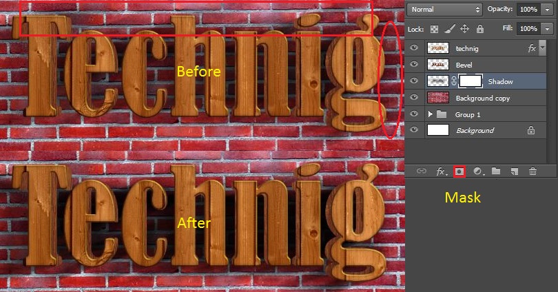 Create 3D Wooden Text in Photoshop - Technig 