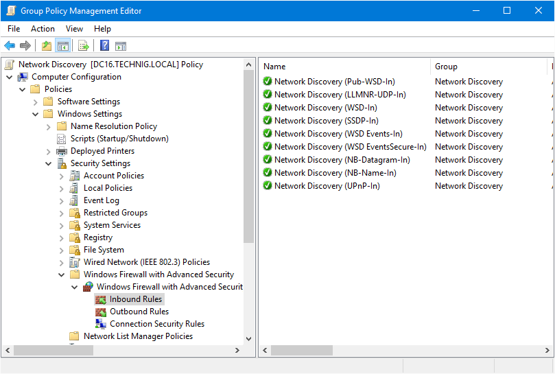 Enable Network Discovery via Group Policy