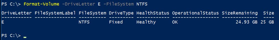 Format Hard disk with PowerShell - Technig
