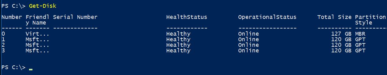 Get-Disk command - Manage Hard Disk with PowerShell