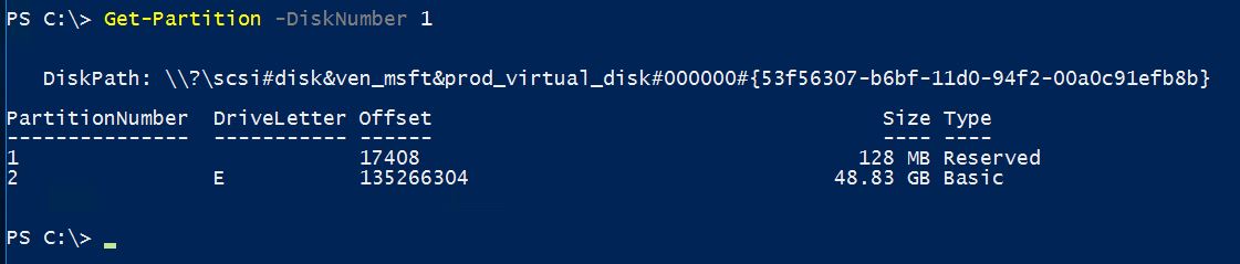 Get-Partition - List all Partitions of a Hard Disk