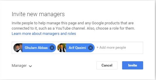 Invite New Manager for YouTube Channel