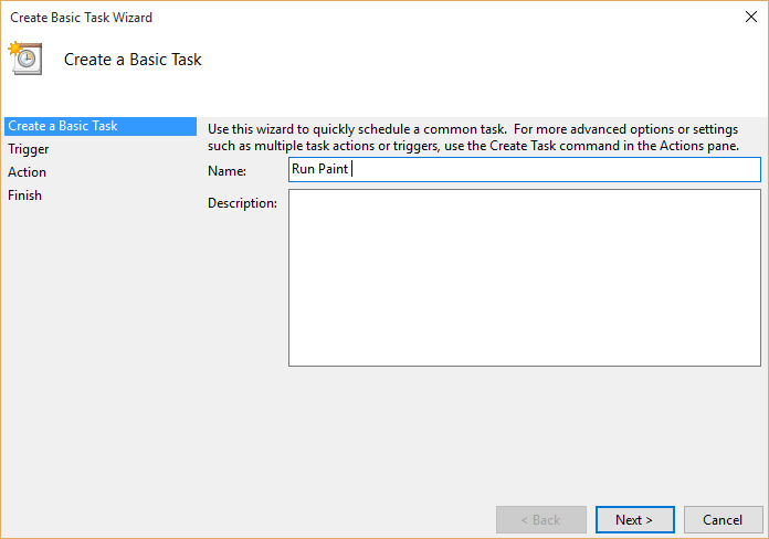 Task Scheduler to run a program