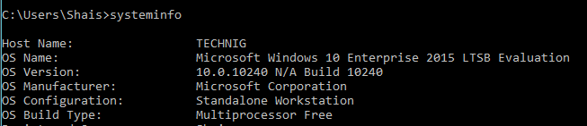 Windows 10 System Information
