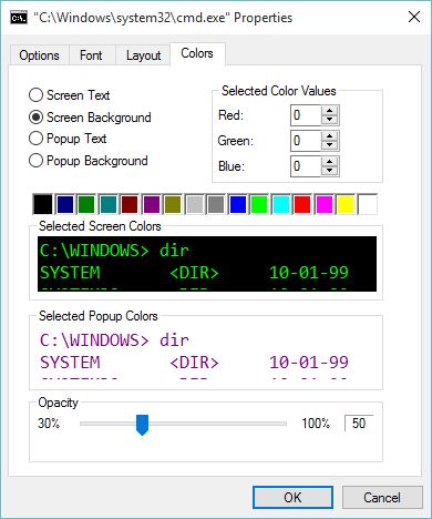 Command Prompt Properties