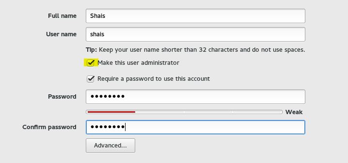 Create a User for Linux Fedora