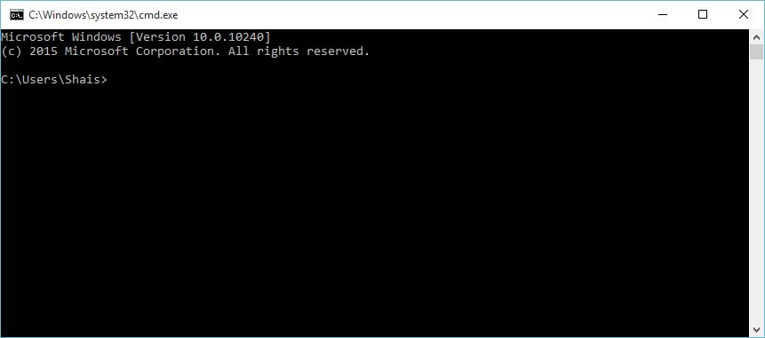 Default Windows 10 Command Prompt