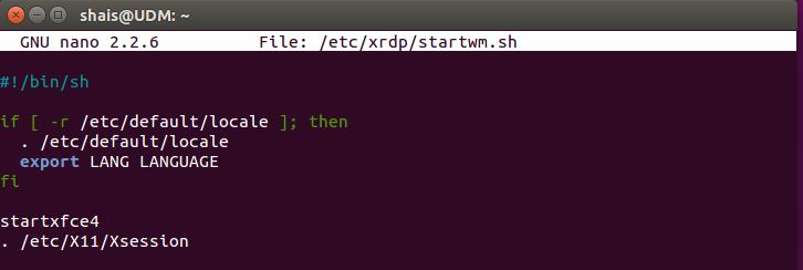 Edite xRDP Startup File