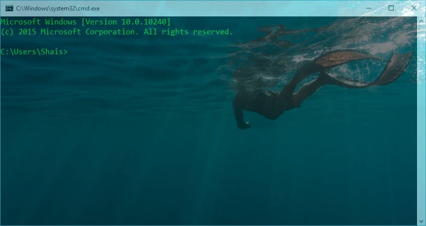 Glass Command Prompt in Windows 10