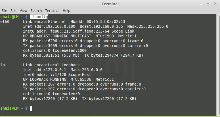 Linux Mint Interface Configuration