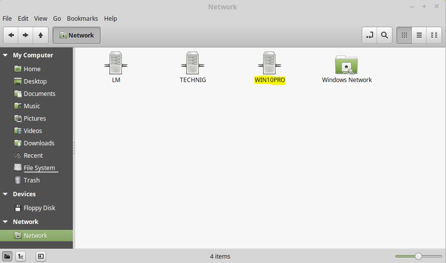 Share Files via Linux Mint to Windwos 10 - Technig
