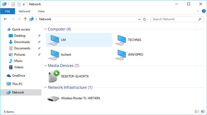 Windows 10 Network Place