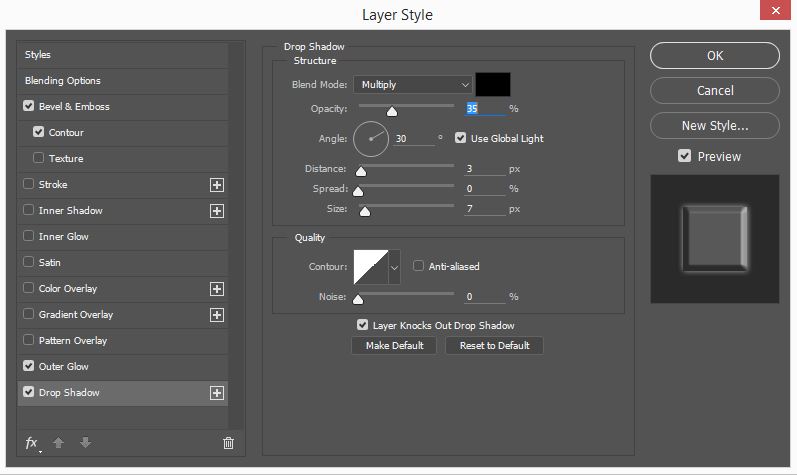 Drop shadow settings - Bird logo inspiration