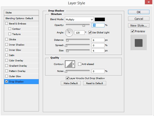 Drop shadow - Shadow Usage inside Photoshop 