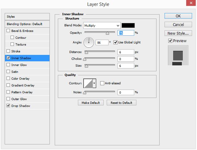 Inner shadow - Shadow Usage inside Photoshop