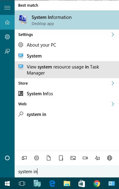 Find Windows 10 System Information