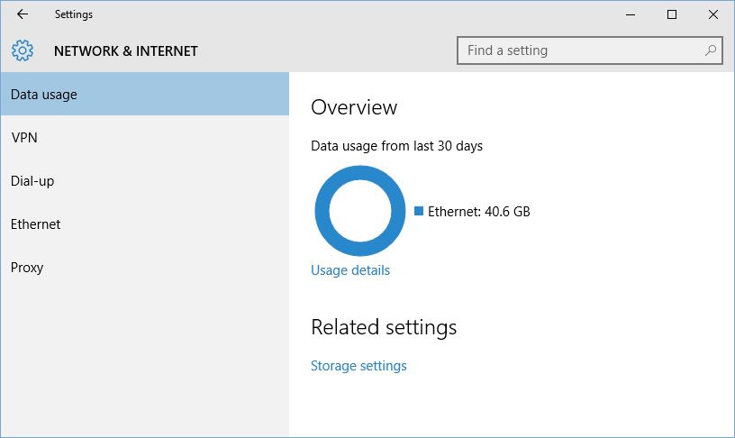 Monitoring Network Data Usage in Windows 10