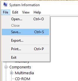 Save System Information in Windows 10