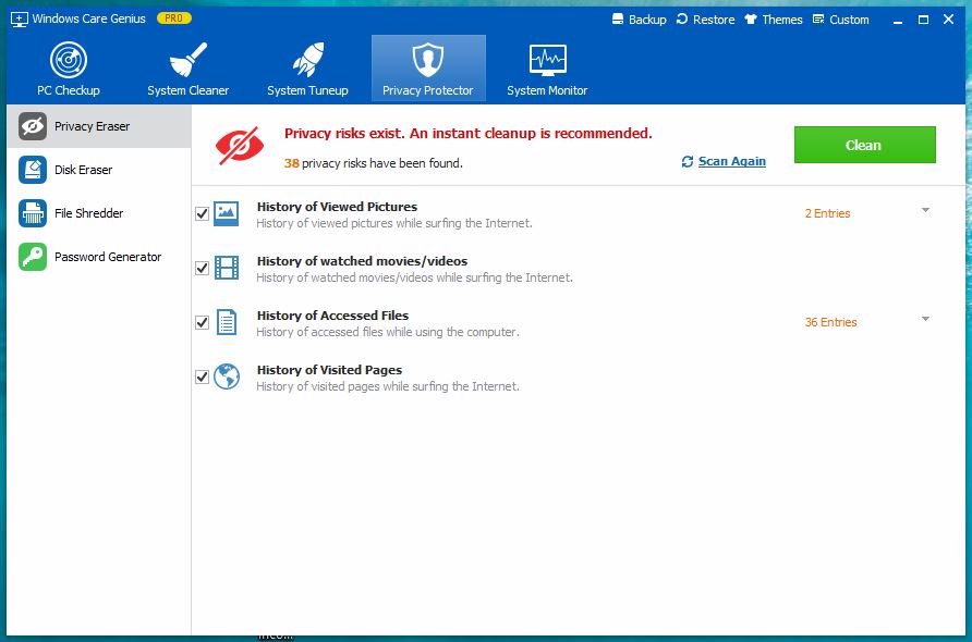 Windows Care Genius - Privacy Protector