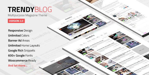 TrendyBlog - Multipurpose Magazine Theme - Top 10 Best WordPress Blogging Themes