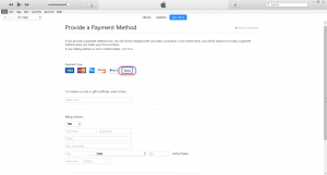 Creating Apple ID - Select Payment Method