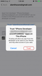 Tap on Trust to verify