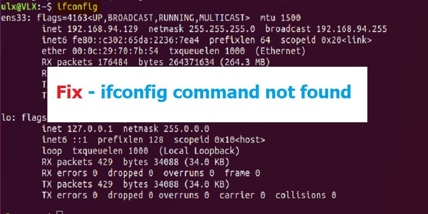 The program 'ifconfig' is currently not installed - Linux Network Interface Configuration - Technig