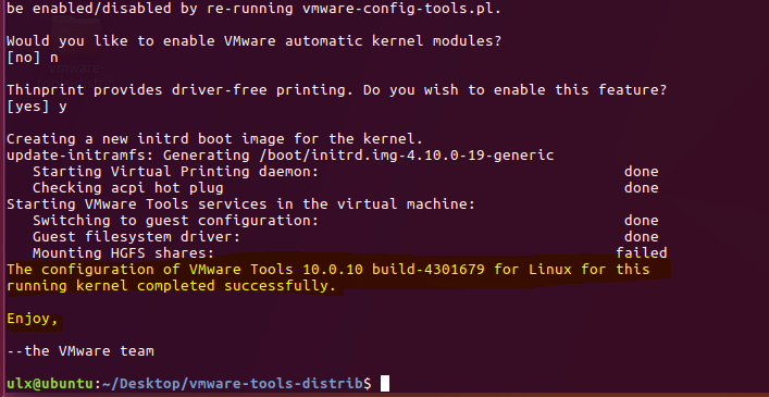 VMware tools installed successfully on Ubuntu virtual machine - Technig