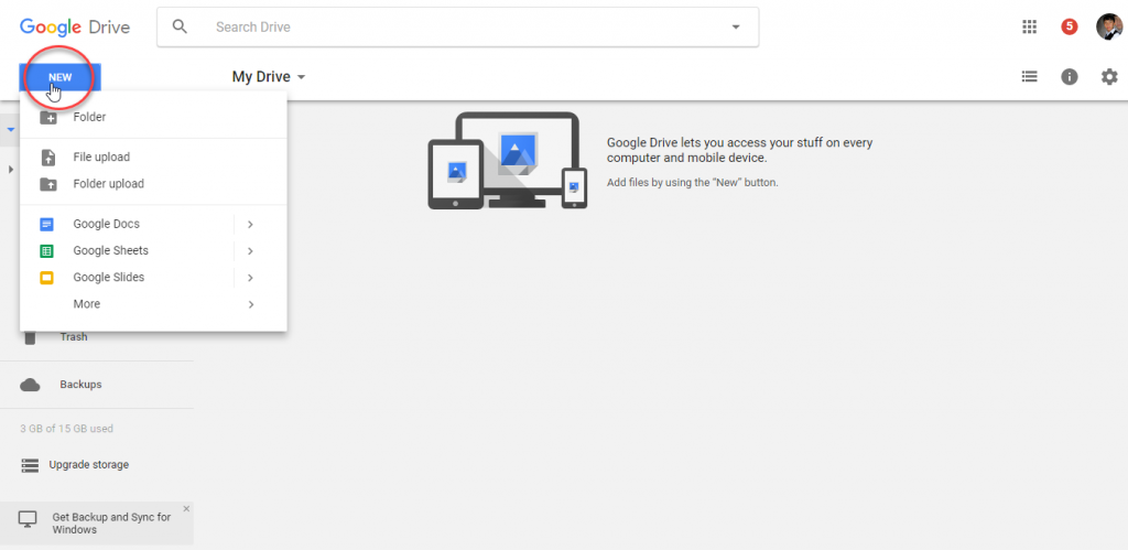 Upload File on Google Drive File Sharing Services