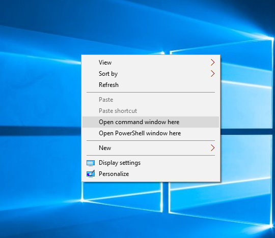 Add PowerShell to right-click in Windows 10