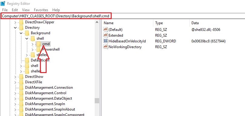 Replace PowerShell with CMD in Windows 10 using Windows Registry