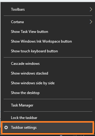 12 ways to open settings App in windows 10- Using Taskbar