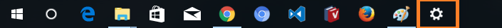 12 ways to open settings App in windows 10- Using Taskbar