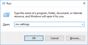 12 ways to open settings App in windows 10- Using Run Command