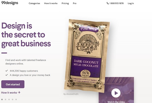 99designs Freelancing website -Technig