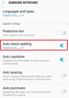Enable auto check spelling