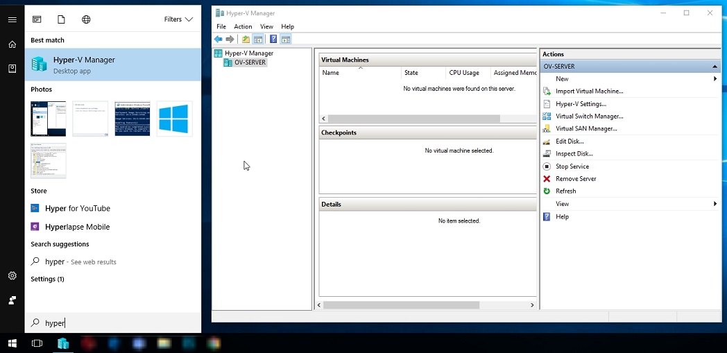 Hyper-V on Windows 10 for Server Virtualization - Technig