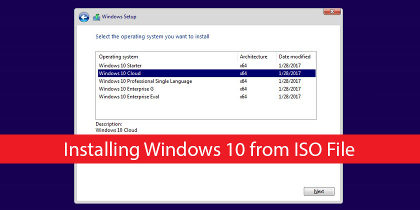 Install Windows 10 from ISO - Technig
