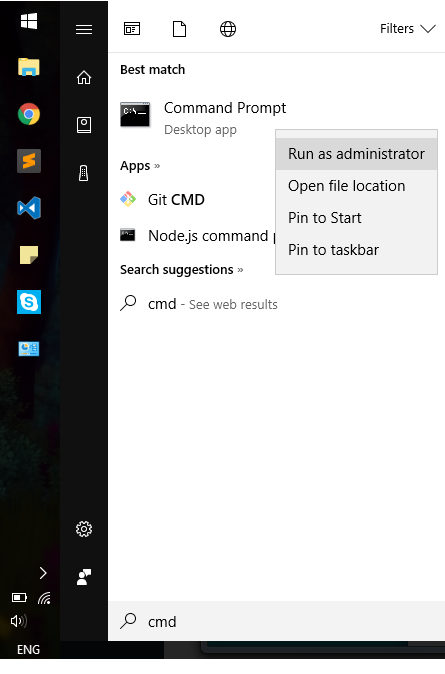 Run Command Prompt as Administrator