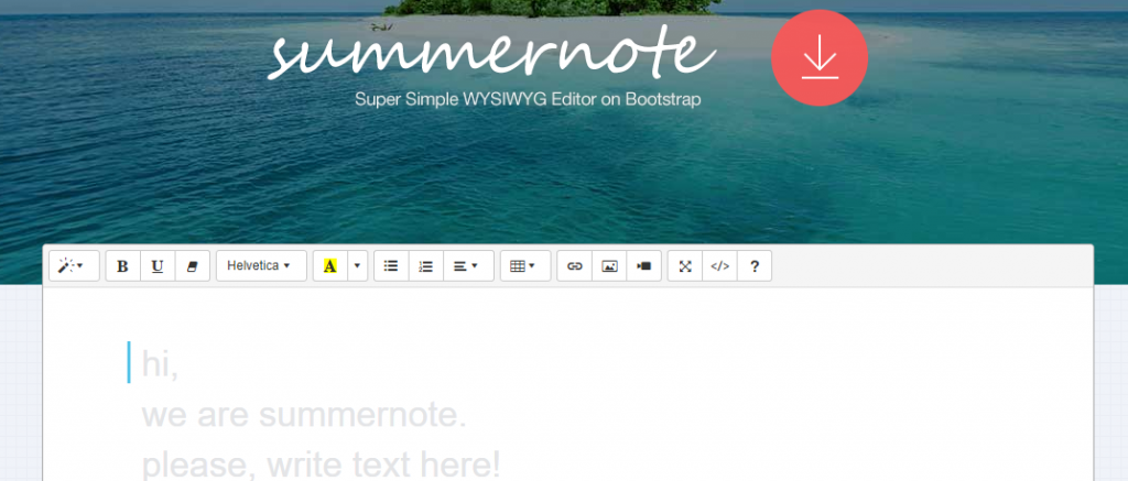 Summernote Wysiwyg Editor