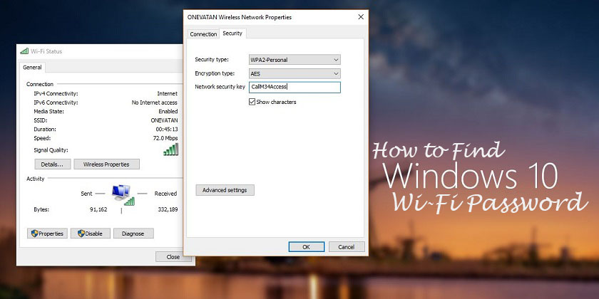 Find Saved WiFi Password Windows 10