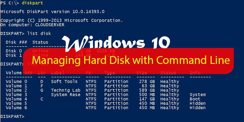 How to Manage Hard Disk using Command Line in Windows 10 - Technig