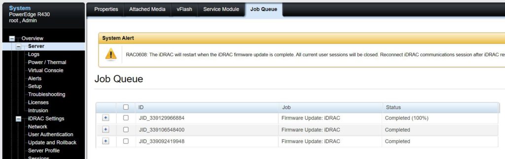 iDRAC7 and iDRAC8 RED007 error when applying latest iDRAC firmware from Out of Band interface