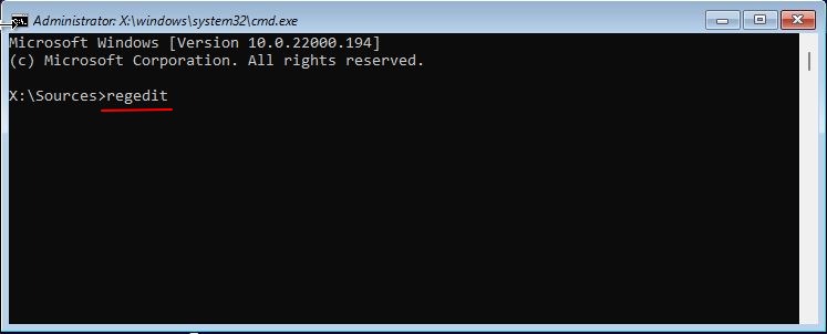 Bypass Windows 11 Requirements Using Registry Editor | Command Prompt window |